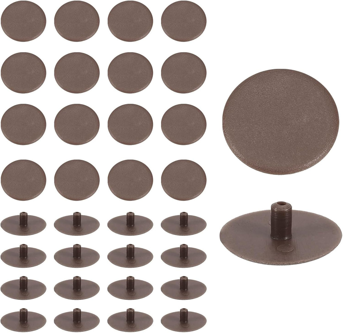 100Pcs Screw Cap Covers, 18 x 4.5mm Plastic Screw Decoration Cover for Phillips Cam Fitting Nut Self-Tapping Screw, Decoration Tapping Fasteners, Dark Brown