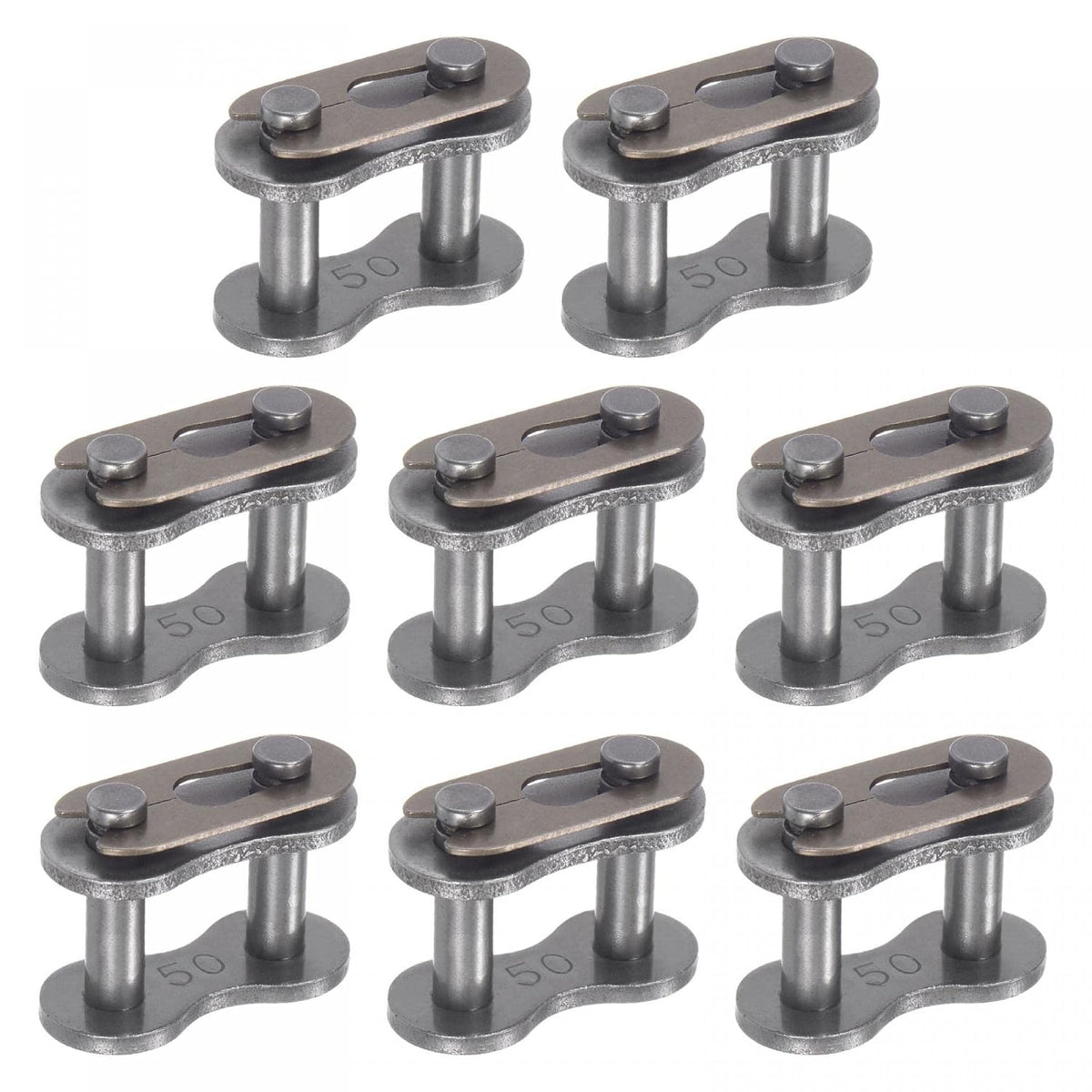 8Pcs #50 Chain Master Connector Link Roller, 5/8" Pitch Carbon Steel, Standard Connecting Split Links for 10A Chain