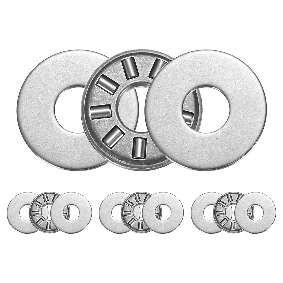 NTA411+2TRA Needle Roller Thrust Bearings with Bearing Washers, 6mm Bore Diameter, 17mm OD, 4mm Total Thickness for Lawn Mower Truck Power Steering
