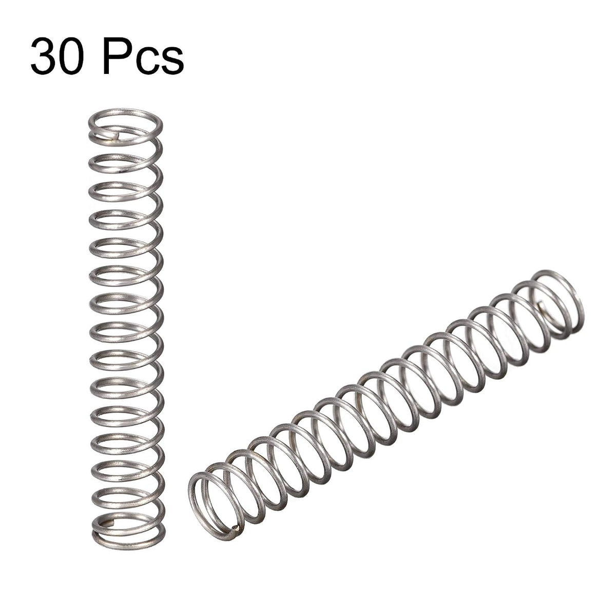Compressed Spring,3mmx0.3mmx30mm Free Length,2.6N Load Capacity,Gray,30pcs