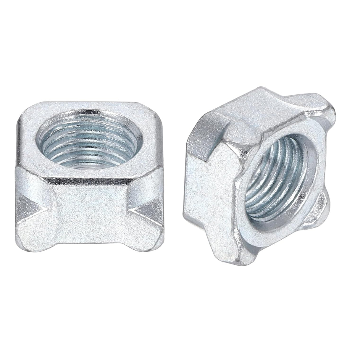 Weld Nuts,M12 Square UNC Coarse Carbon Steel Machine Screw Silver Pack of 10