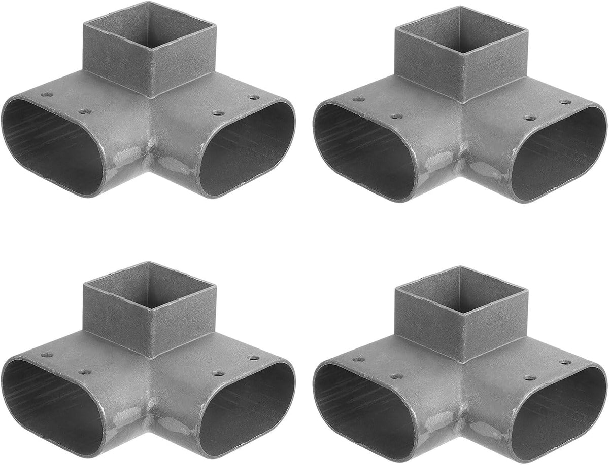 3-Way Gazebo Brackets Kit, Aluminum Corner Bracket Woodworking DIY Post Base Kit for 1.6" x 3.1" Lumber for Outdoor Patio Gazebo Log Cabins (4 Pack)