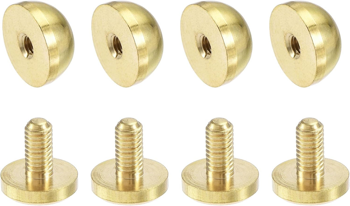 12x7mm Round Studs Rivet Purse Handbag Feet Spike Brass Leather Craft Screw Back Rivets DIY 4 Sets