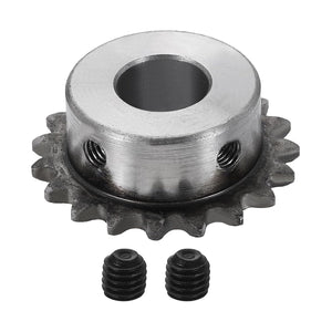 #25 Chain Roller Sprocket 14mm Bore 41.5mm OD, 19 Tooth C45 Carbon Steel ANSI Chain NO.25 Roller Sprocket Round Hole Without Surface Finished with Set Screws for ISO 04C Chain