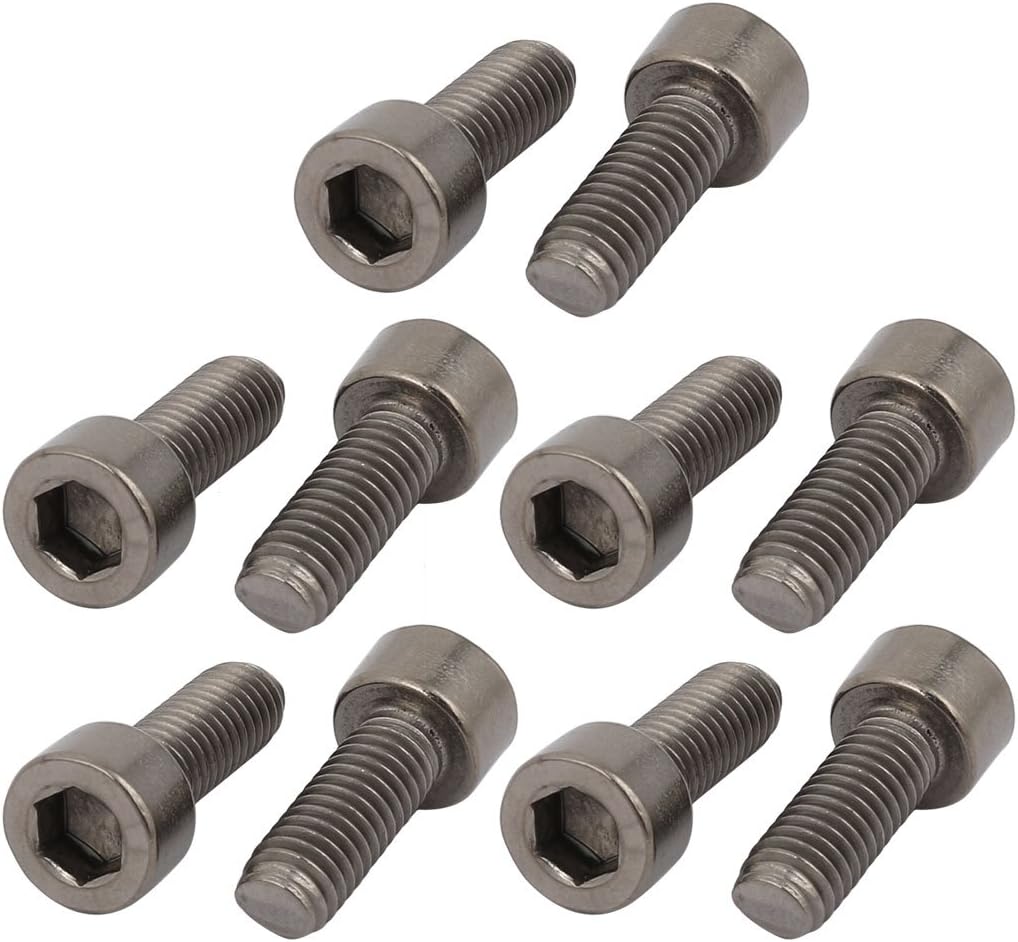10 Pcs M6x15mm Thread Hex Socket Drive Cap Head Titanium Screw