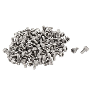 M3x6mm 0.5mm Pitch Bolts Hex Socket Cap Knurl Head Screws 100pcs