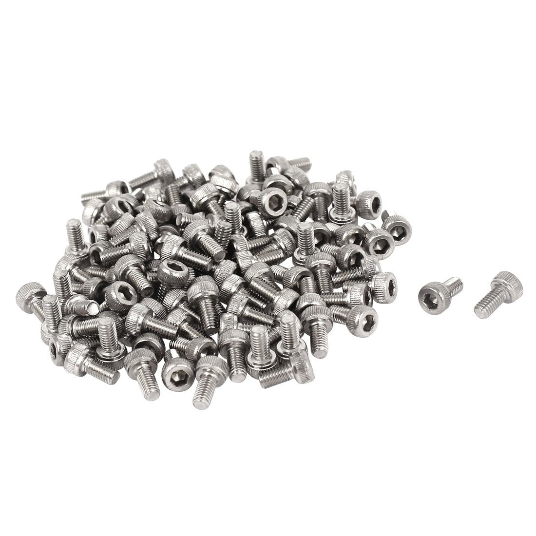 M3x6mm 0.5mm Pitch Bolts Hex Socket Cap Knurl Head Screws 100pcs