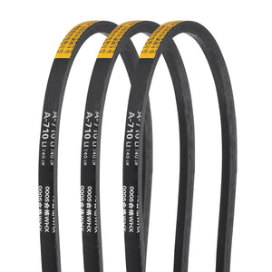 3Pcs A710 Rubber V-Belt, 710mm Inner Circumference x 13mm Width x 8mm Thickness, Classic Wrapped V-Belts for Industrial Machinery Equipment