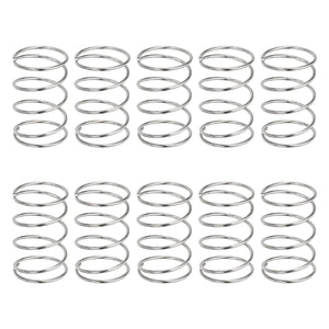 10Pcs Compression Springs, 0.8mm Wire Diameter x 13mm OD x 20mm Length 304 Stainless Steel Extension Spring Ballpoint Pen Pressure Springs for Shop Home Repairs, Silver