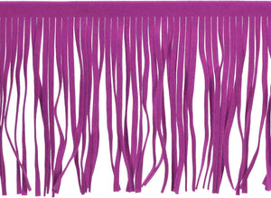 2 Yards 6 Inch PU Leather Suede Fringe Trim Double Side Leather Sewing Tassel Fringe for DIY Sewing Dress Crafts Skirt Decoration, Purple