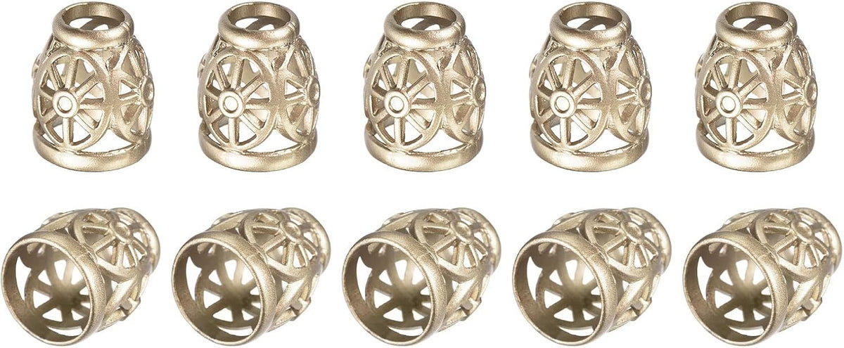 10Pcs Metal Bell Stopper, 5.5mm Conical Cord Ends Lock Rope Fastener End Stopper for Drawstring Lanyard Backpack Bag DIY, Gold
