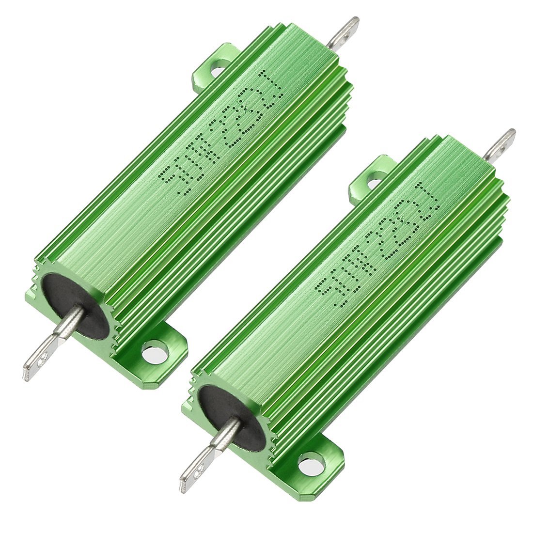 50W 22 Ohm 5% Aluminum Housing Resistor Screw Tap Chassis Mounted Aluminum Case Wirewound Resistor Load Resistors Green 2 pcs