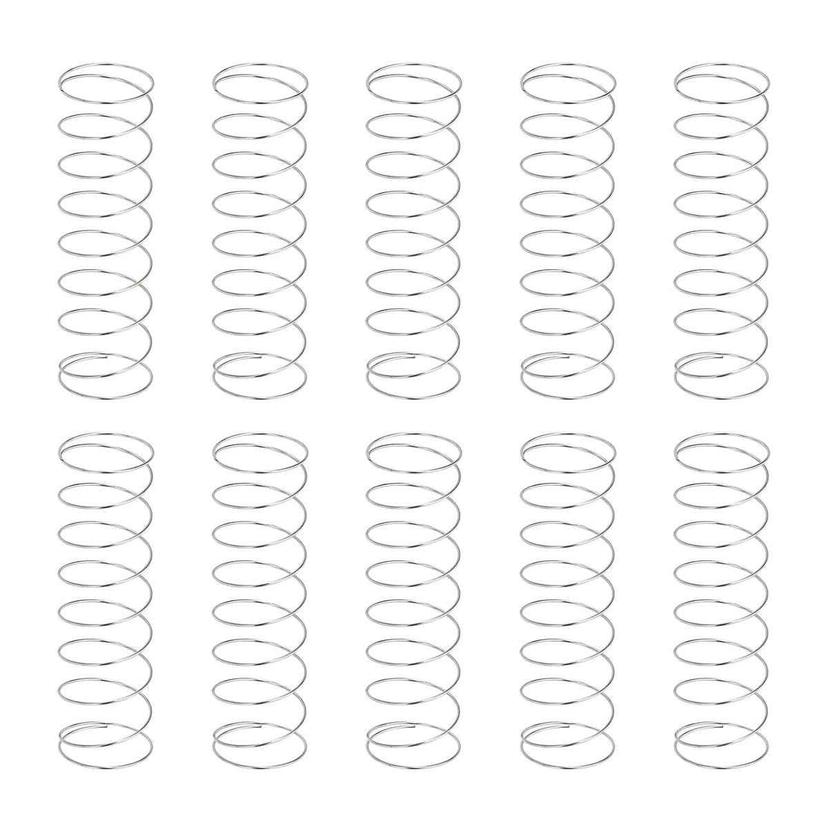 10Pcs Compression Springs, 0.4mm Wire Diameter x 12mm OD x 40mm Length 304 Stainless Steel Extension Spring Ballpoint Pen Pressure Springs for Shop Home Repairs, Silver