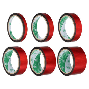 Washi Prism Tape Set 0.4" 0.7" 0.9" 1.2" 1.6" 2" x 55 Yards Holographic Metalized Reflective Tape for Holiday Packaging and Decoration, DIY and Art Craft (6 Rolls, Red)