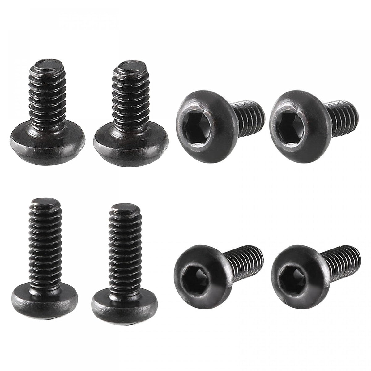 M2x6mm 100pcs, M2x4mm100pcs Thread 10.9 Alloy Steel Button Head Hex Socket Cap Screw Bolt