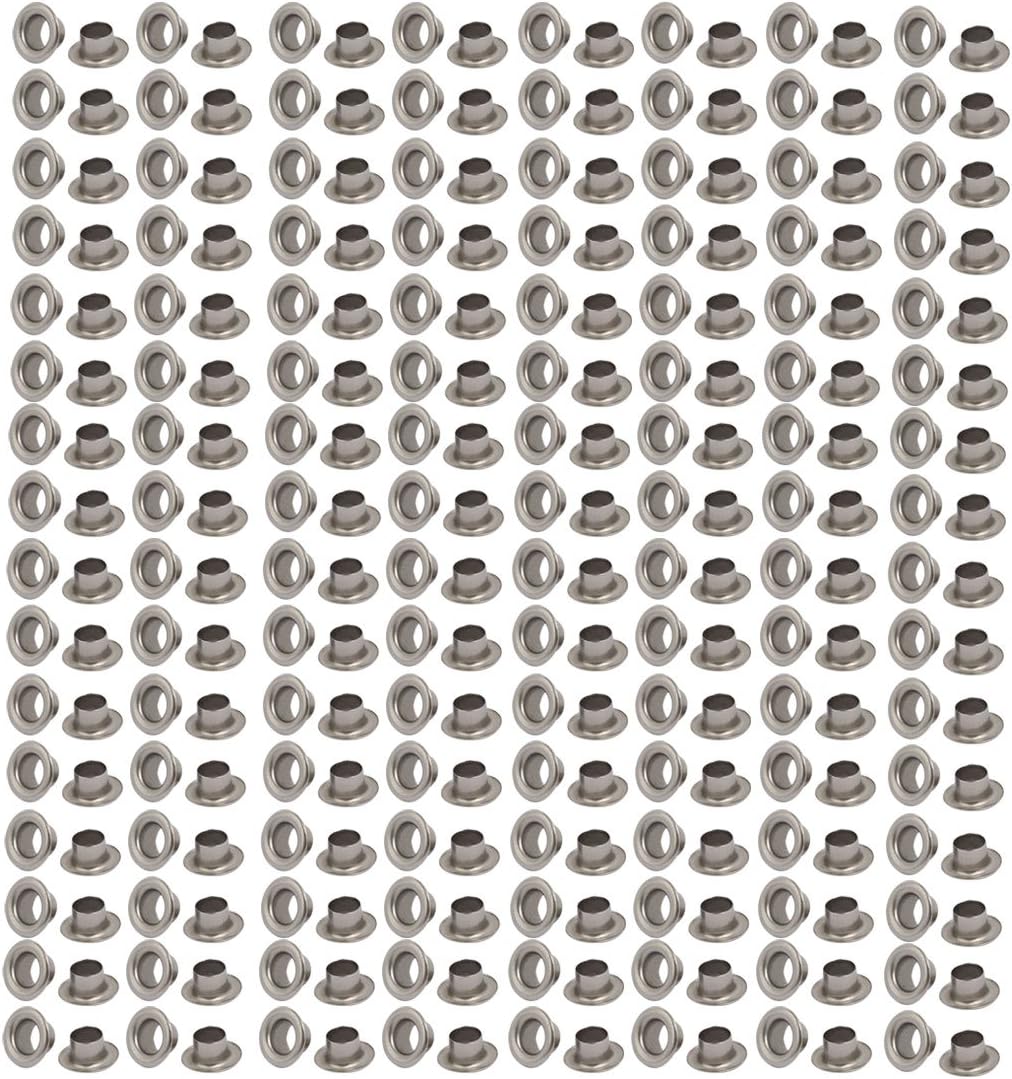 500pcs 4mm Inner Dia 201 Stainless Steel Eyelet Grommets Kit w Washer for Leather Canvas Clothes Shoes