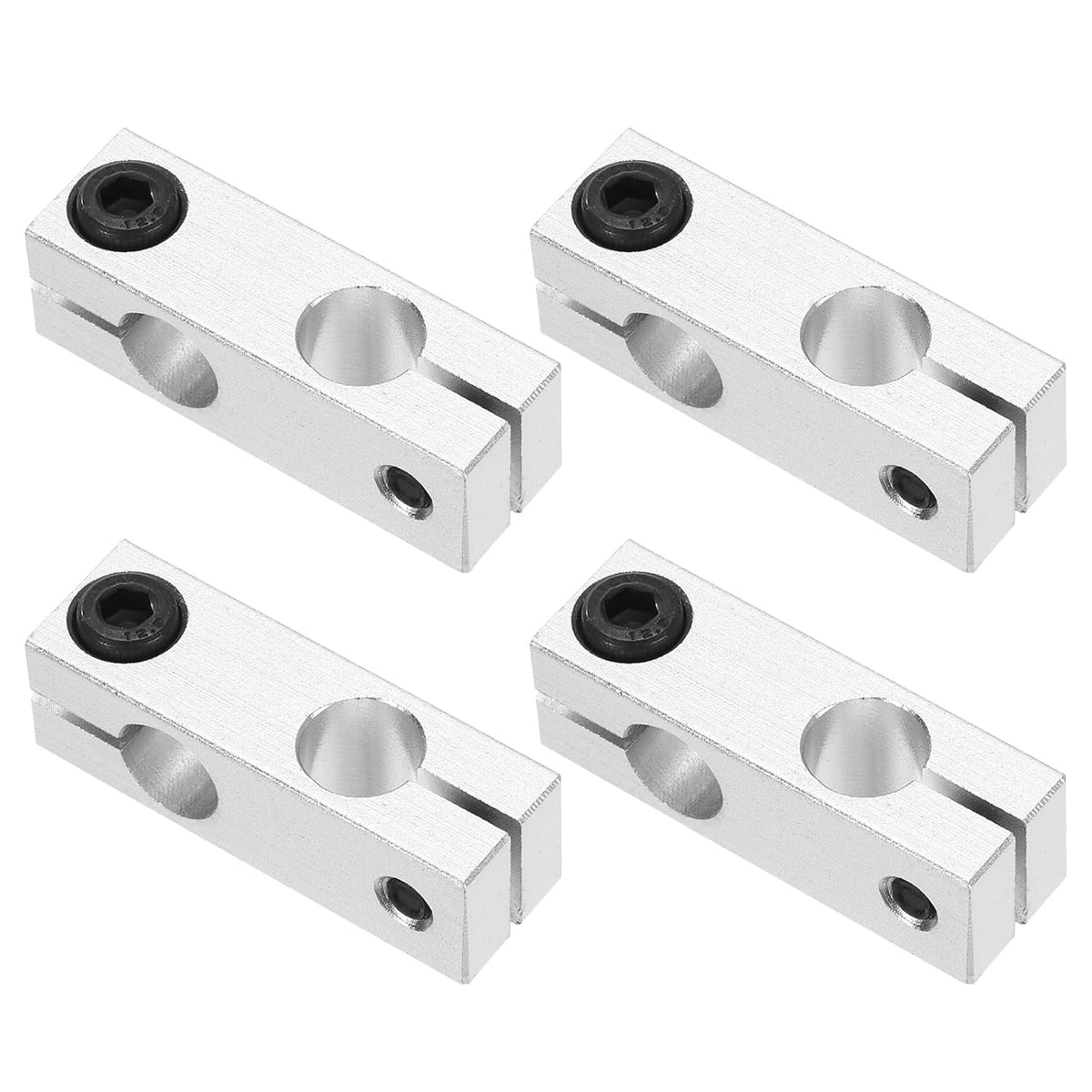 4pcs Aluminum Alloy Linear Rail Guide Cross-Type Connector for 10mm Diameter Linear Rail Shaft Rod Guides for CNC Machines, Automation Equipment, Silver Tone