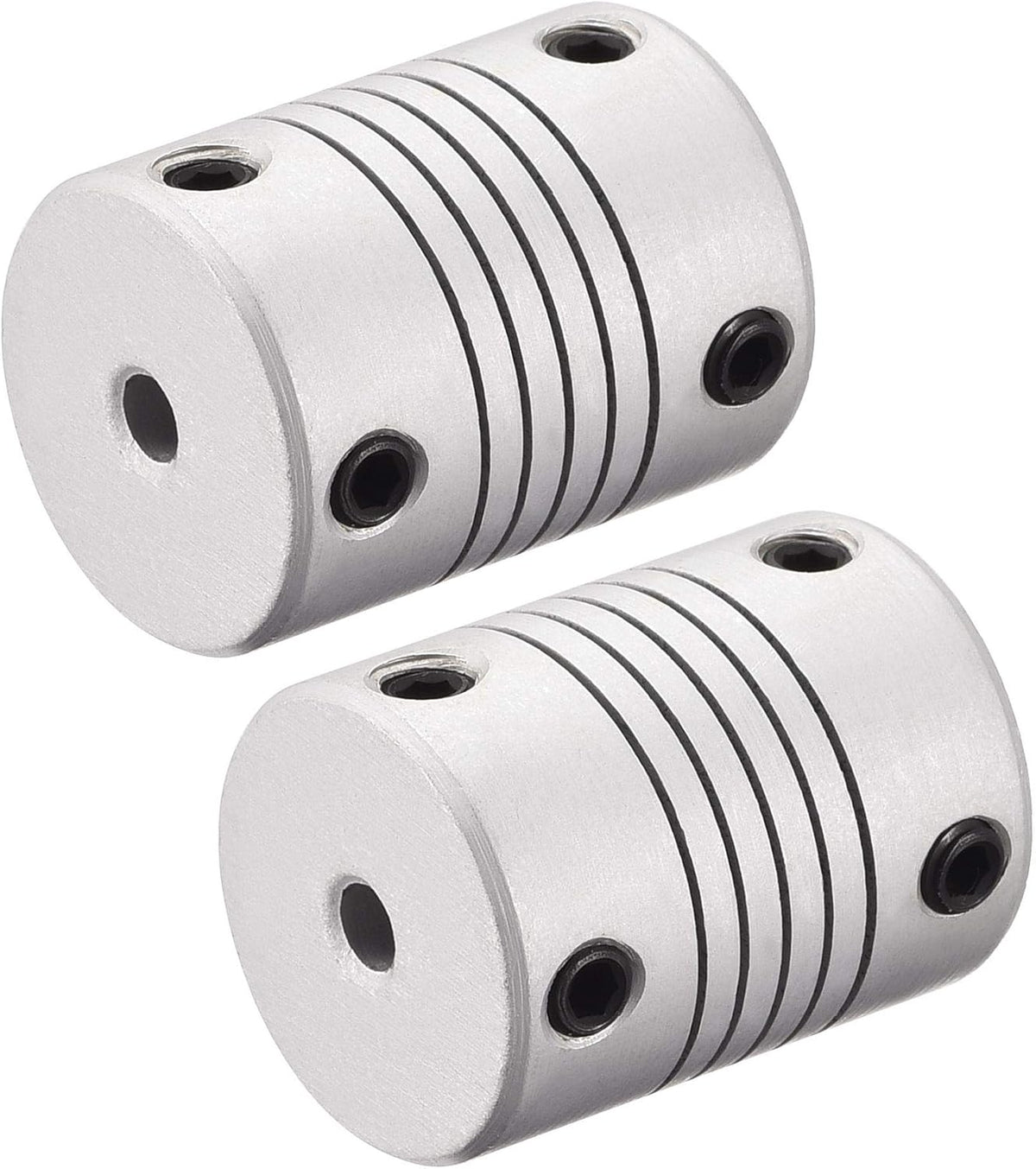 4mm to 4mm Aluminum Alloy Shaft Coupling Flexible Coupler Motor Connector Joint L25xD19 Silver,2pcs