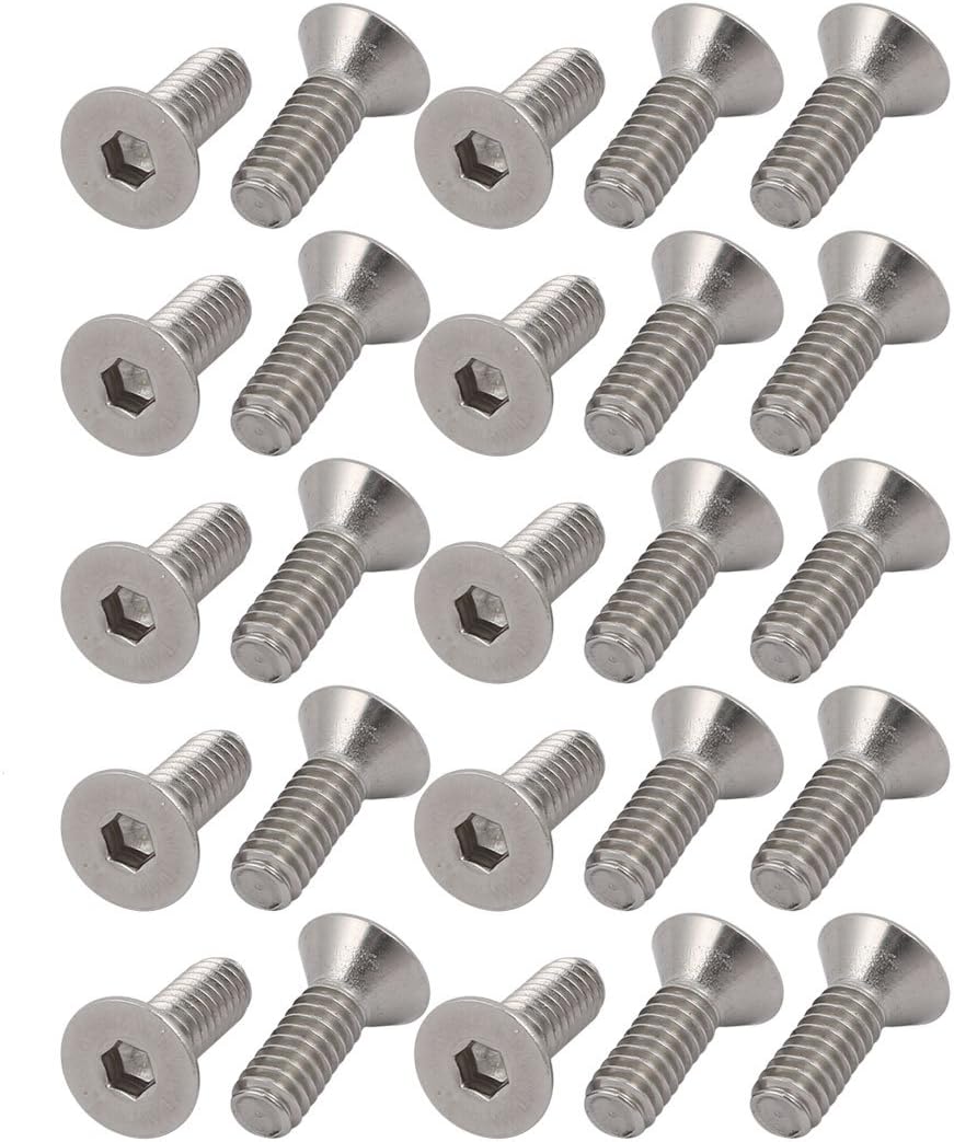 1/4-20 x 3/4" 304 Stainless Steel Flat Head Hex Socket Cap Screw 25pcs
