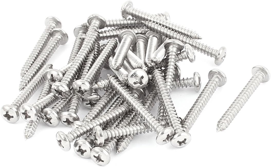4.2mm x 35mm Phillips Cross Drive Pan Head Self Tapping Screw 40 Pcs