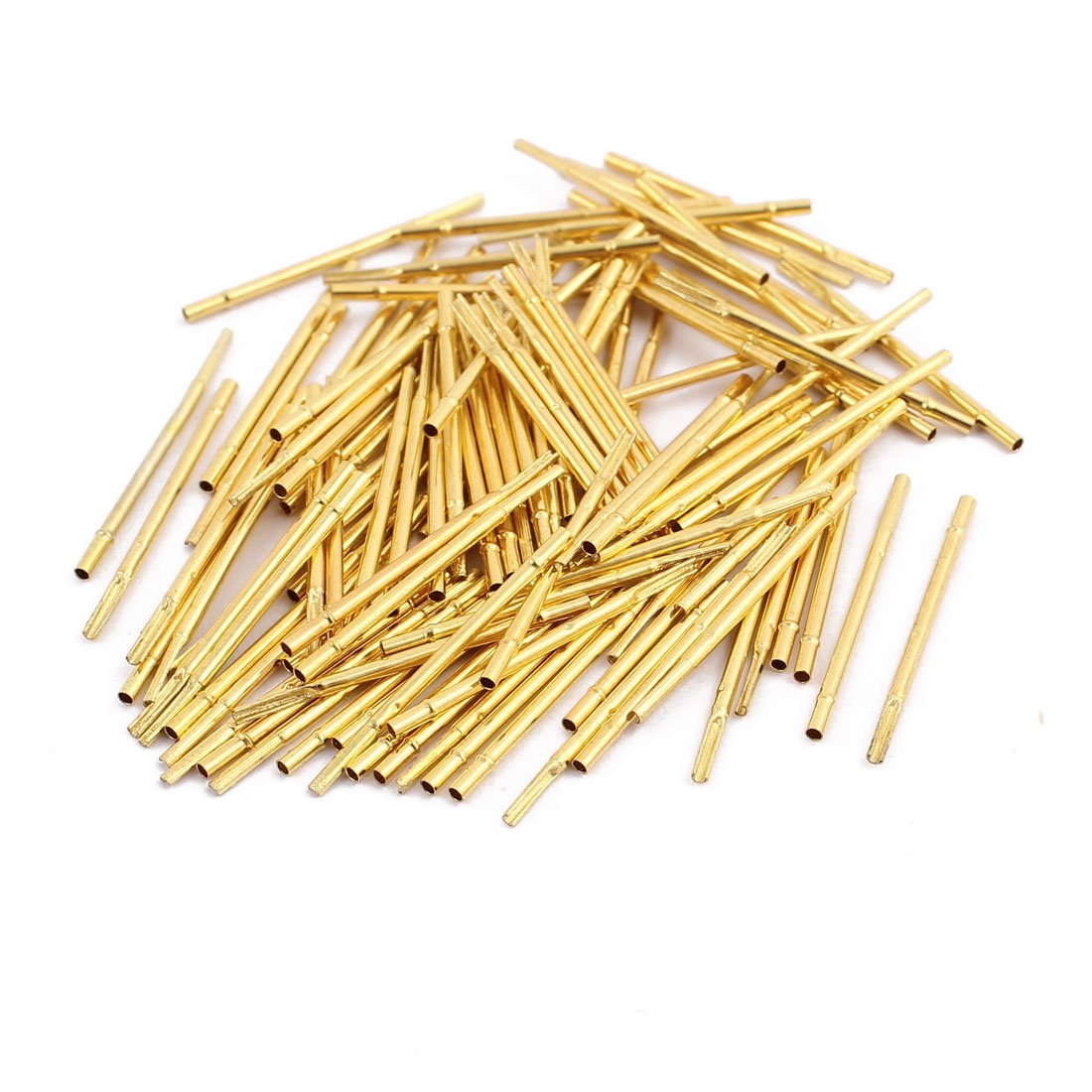 100pcs R50-2S 0.86mm Dia 17.5mm Length Metal Test Probe Needle Cover Gold Plated