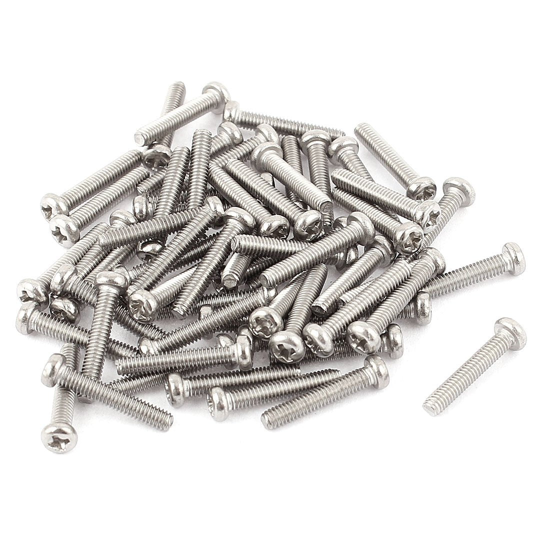 M2.5 x 14mm 304 Stainless Steel Cross Head Phillips Pan Head Screws Bolt 60pcs