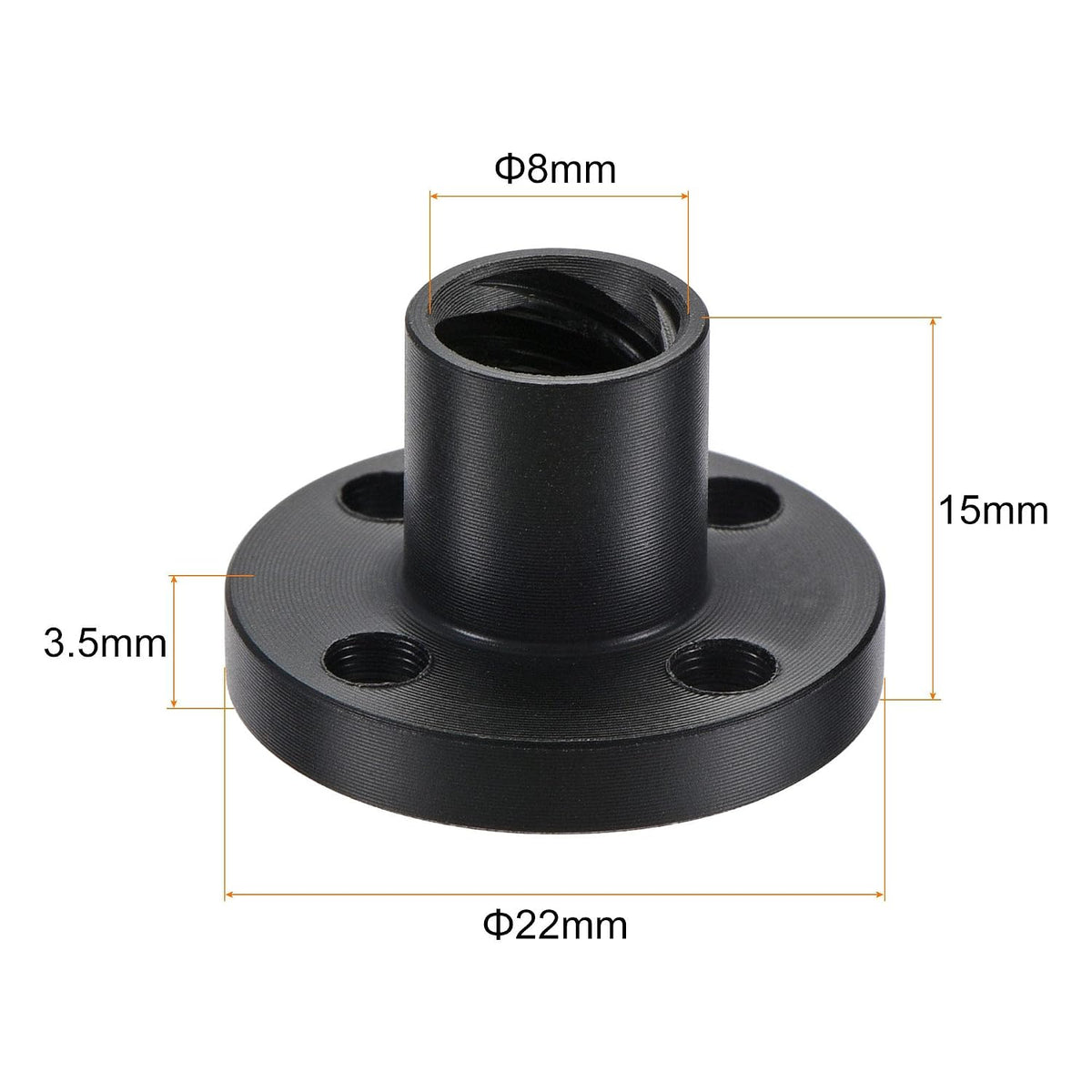 T8 POM Lead Screw Trapezoidal Nut 2mm Pitch 8mm Lead for 3D Printer Black 2Pcs