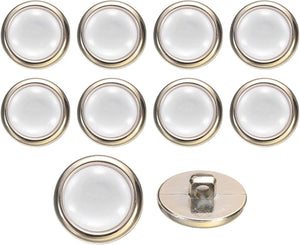 10Pcs 21mm Round Resin Vintage Clothes Sewing Button Metal Coat Buttons Craft Accessories for Garment Coat Decoration Crafts DIY Project, White