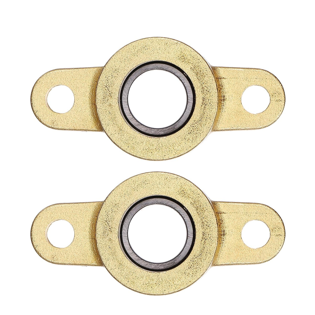 2Pcs TF10 Pillow Block Bearings for 10mm Diameter Shaft, Self Aligning 2-Bolt Flange Bearing, Copper Housing, (ABEC 3)
