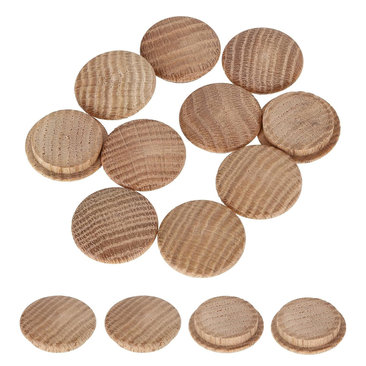 20Pcs Wood Button Plugs, 25mm / 0.98" Hardwood Screw Hole Plug Mushroom Wooden Caps Buttons Oak Wood Plug for Furniture Woodworking Craft Decor (30mm x 25mm)