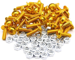 40pcs M6 Gold Tone Aluminum Alloy Hex Socket Head Motorcycle Bolts Bumper Screws Nuts Universal Replacement