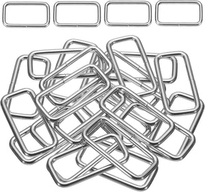 36Pcs Metal Rectangular Ring Buckles, Square Loop Buckles for Straps Webbing Belt Attachments for Handcrafted Bags and Purses(2" x 3/4", Silvery)