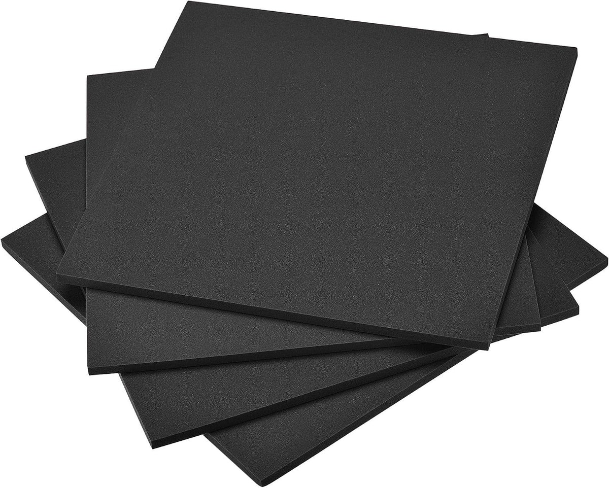 LinkMejor Black EVA Foam Sheets 10 x 10 Inch 7mm Thickness for Crafts DIY Projects, 4 Pcs