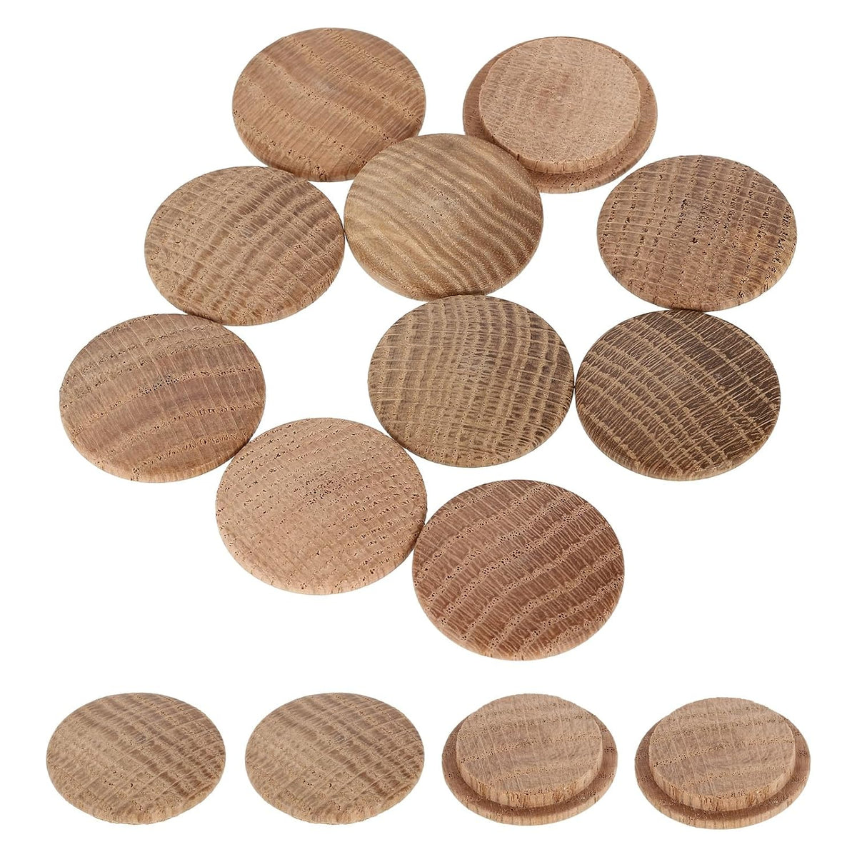 20Pcs Wood Button Plugs, 28mm / 1.1" Hardwood Screw Hole Plug Mushroom Wooden Caps Buttons Oak Wood Plug for Furniture Woodworking Craft Decor (35mm x 28mm)