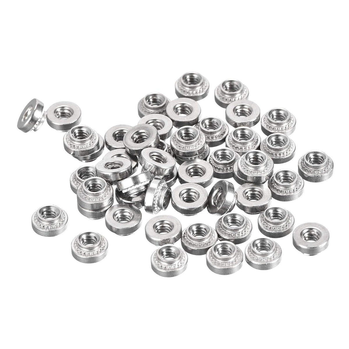Self -Clinching Nuts,#4-40 x 0.11-Inch Stainless Steel Rivet Nut Round Head Steel Metal Sheet Mounting Hardware Fastener 50pcs