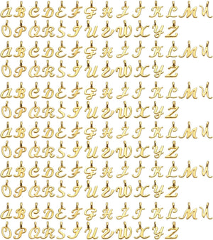 A-Z Letter Charm, 6Set/156pcs Alphabet Pendants Initial Small Letter Charm Set for DIY Bracelet Necklace Pendants Earring Jewelry, Gold