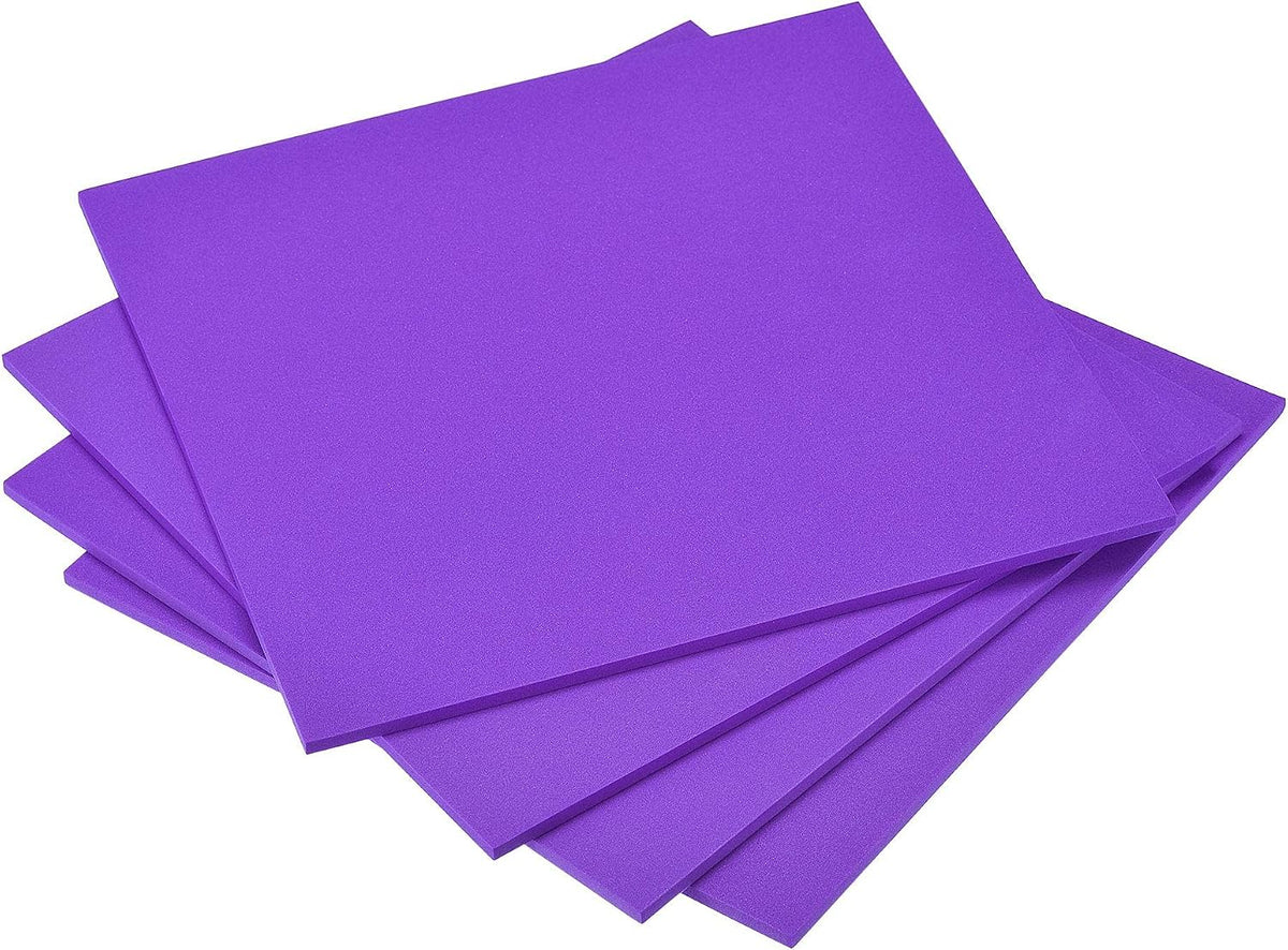 LinkMejor Purple EVA Foam Sheets 10 x 10 Inch 5mm Thickness for Crafts DIY Projects, 4 Pcs