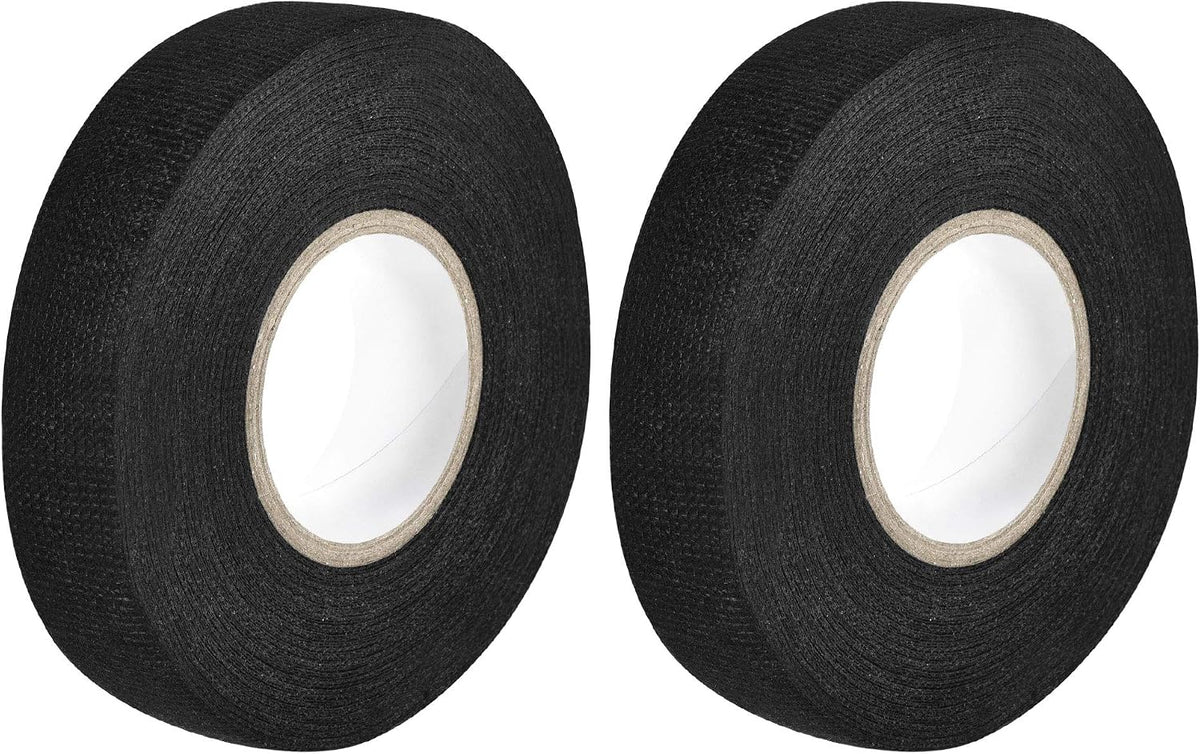 Adhesive Cloth Fabric Tape Looms Single-Side 19mm x 15m Black 2 Pcs