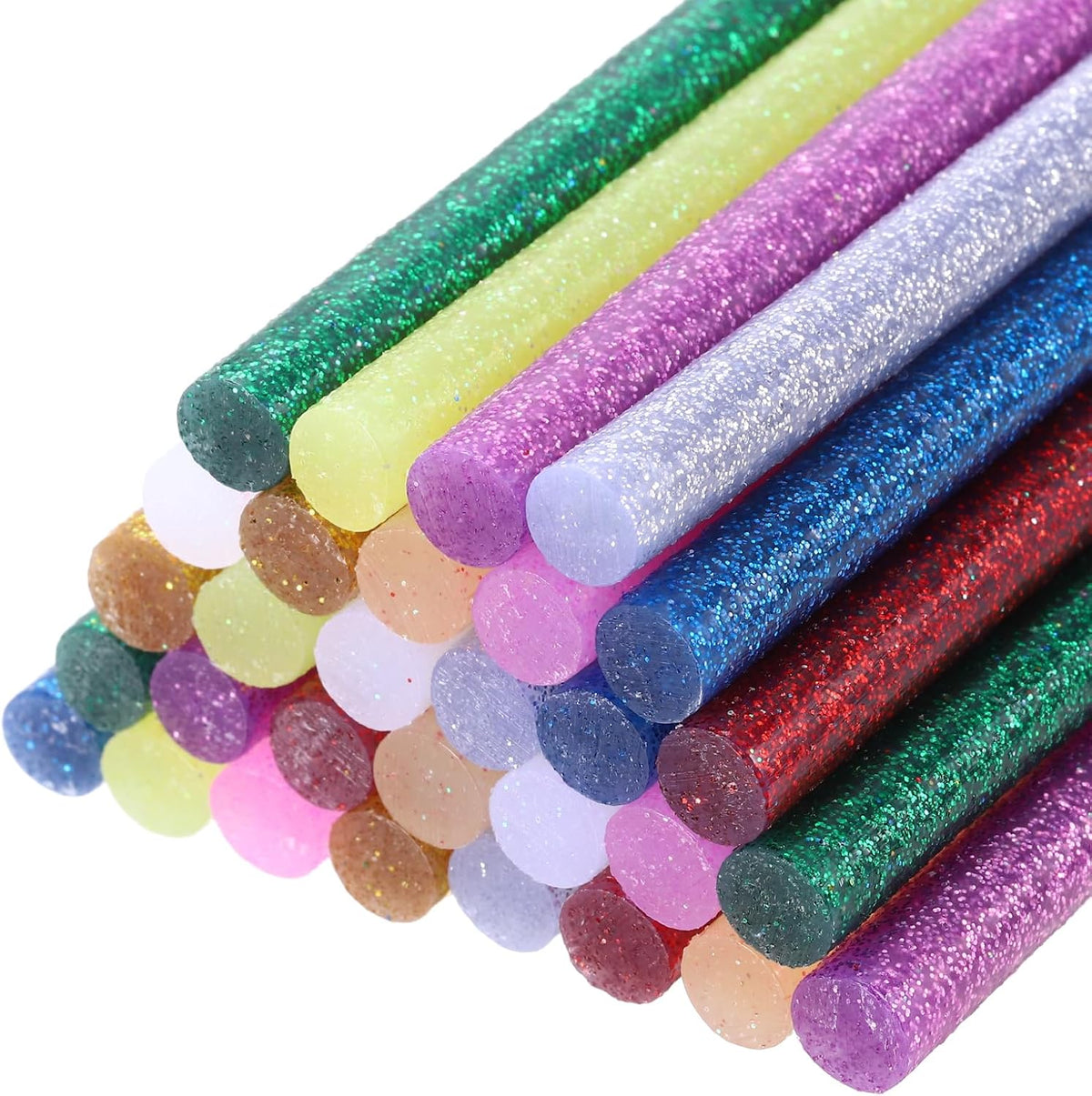30pcs Mini Glitter Hot Glue Sticks 4 inch x 0.28 inch High Sticky Hot Glue Gun Sticks, 10 Color