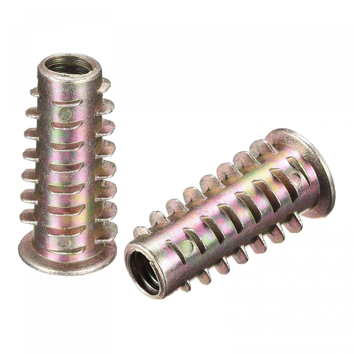 M6x25mm Furniture Screw-in Nut Zinc Alloy Threaded Insert Nuts for Wood 8pcs