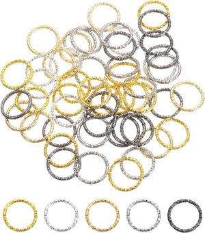 50Pcs Open Jump Rings, 18mm Twisted O-Ring Connectors for DIY Crafts Bracelet Necklaces Jewelry Making, Multi Color