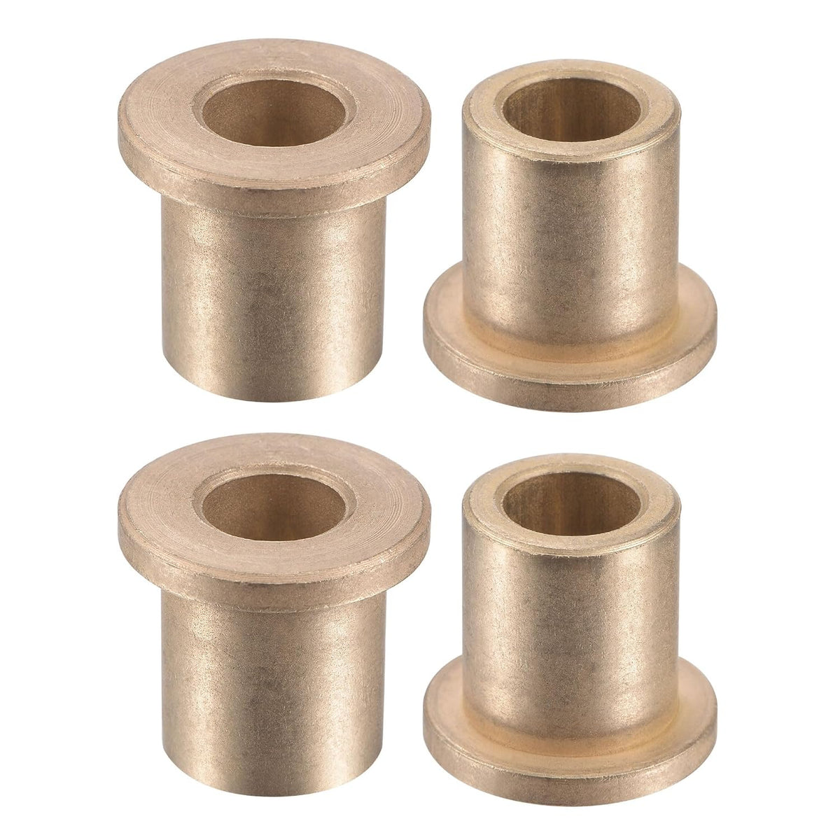 Flange Sleeve Bearings 10mm Bore 16mm OD 20mm Length 22mm Flange Dia 3mm Thickness Sintered Bronze Self-Lubricating Bushing 4pcs