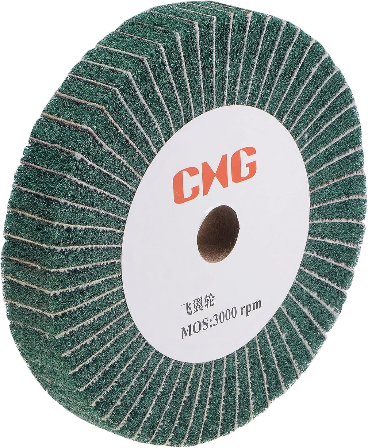 150mm x 25mm 240 Grit Non-Woven Polishing Burnishing Wheel Abrasive Cloth Nylon Wire Drawing Flap Wheel for Stainless Steel Metal Green