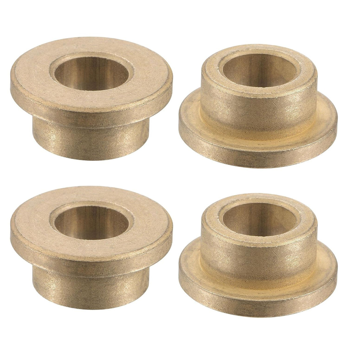 Flange Sleeve Bearings 10mm Bore 16mm OD 10mm Length 22mm Flange Dia 3mm Flange Thickness Sintered Bronze Self-Lubricating Bushing 4pcs