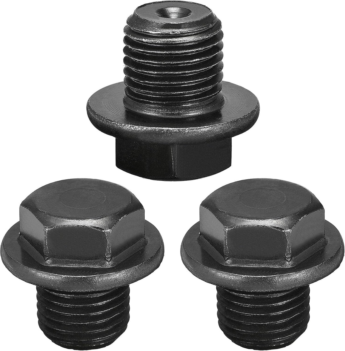 Outer Hex Head Socket Pipe Fitting Plug M12x1.25 Male Thread Carbon Steel 3Pcs for Terminate Pipe Ends