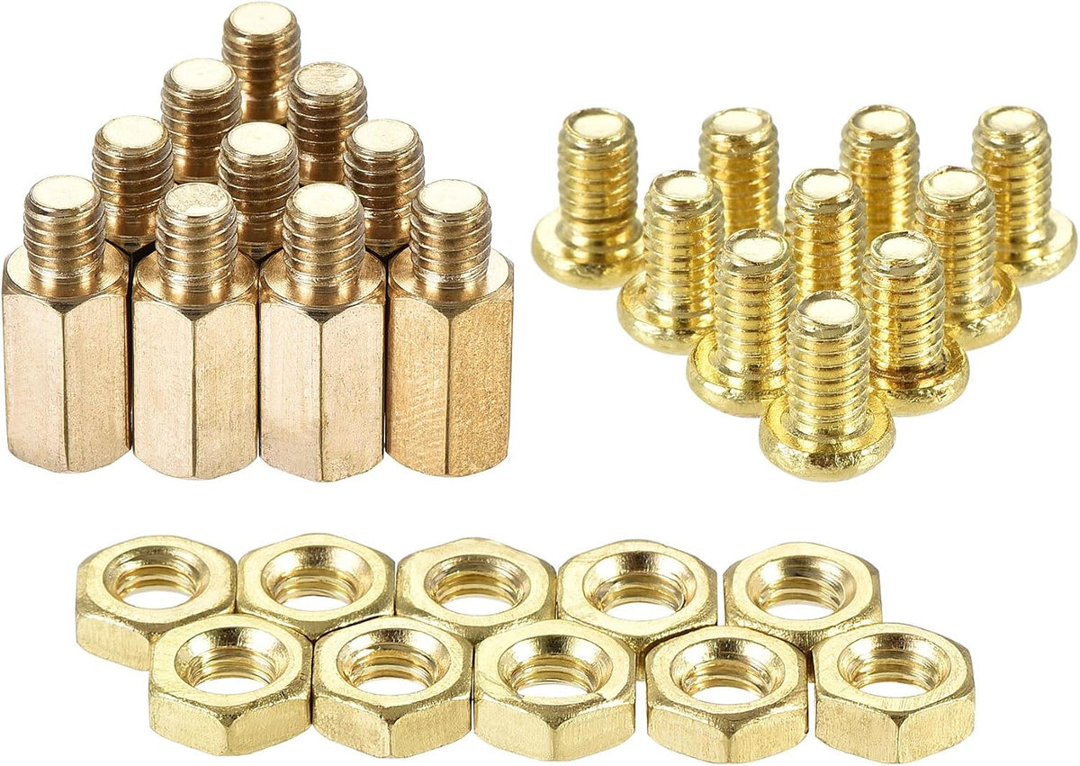 M4 Hex Brass Standoff Spacer 10mm+4mm Male-Female Threaded Pillar Screw Nut Kit for PCB Motherboard Computer Circuit Board, 20 Sets