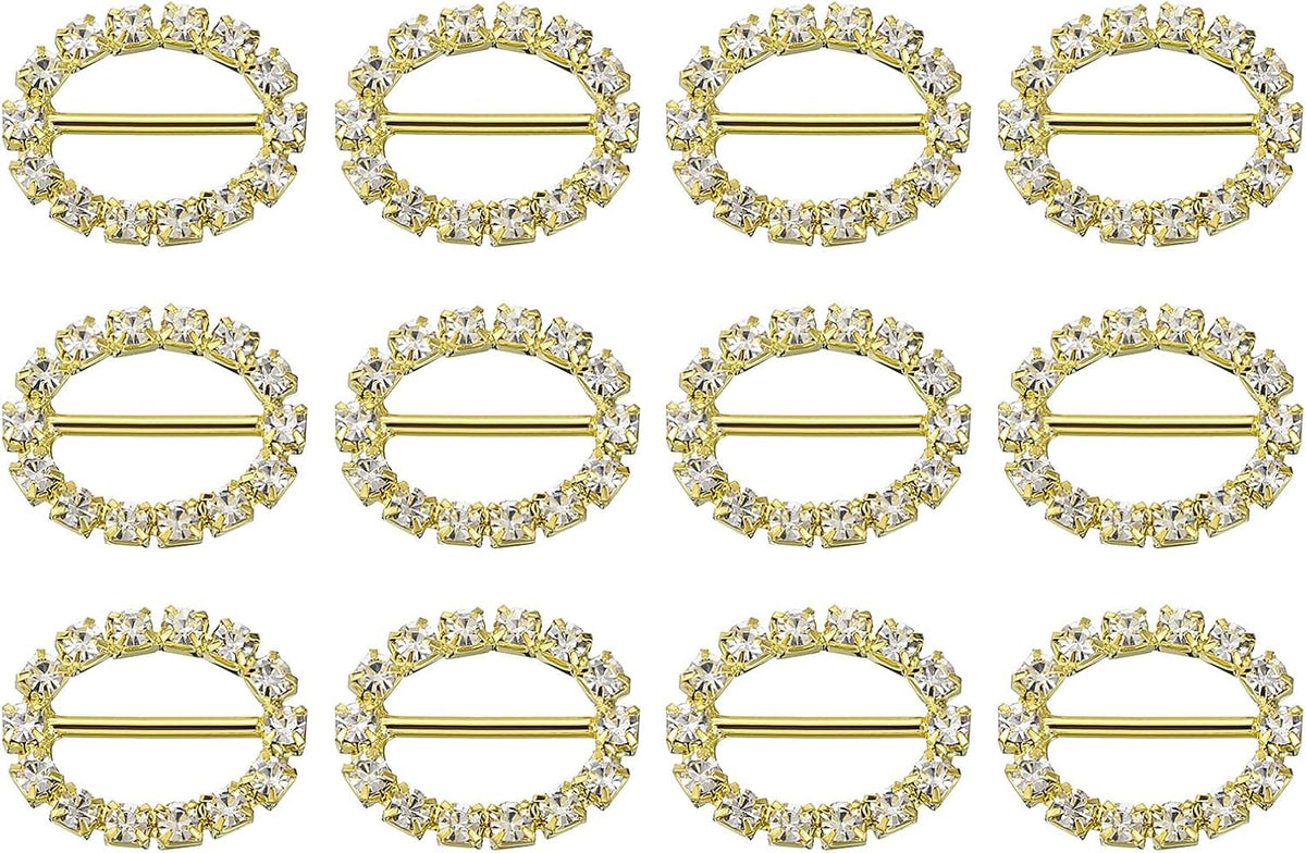 Rhinestone Buckle Slider, Rhinestone Crystal Ribbon Buckle for Clothing Decor