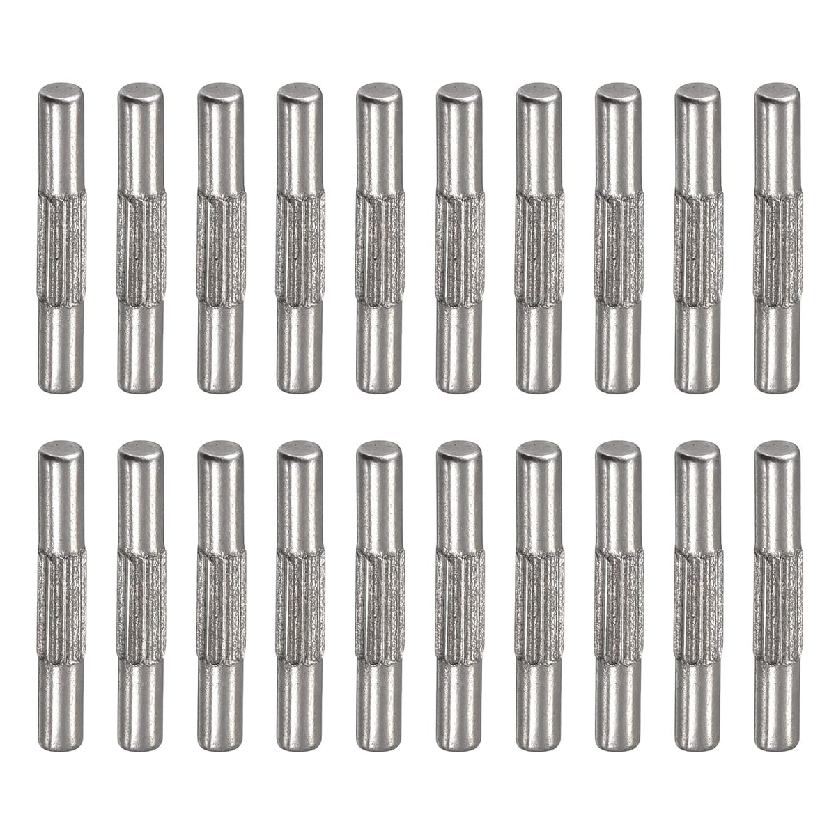 2x14mm 304 Stainless Steel Dowel Pins, 20Pcs Center Knurled Flat Chamfered End Dowel Pin, Wood Bunk Bed Shelf Pegs Support Shelves Fasten Elements