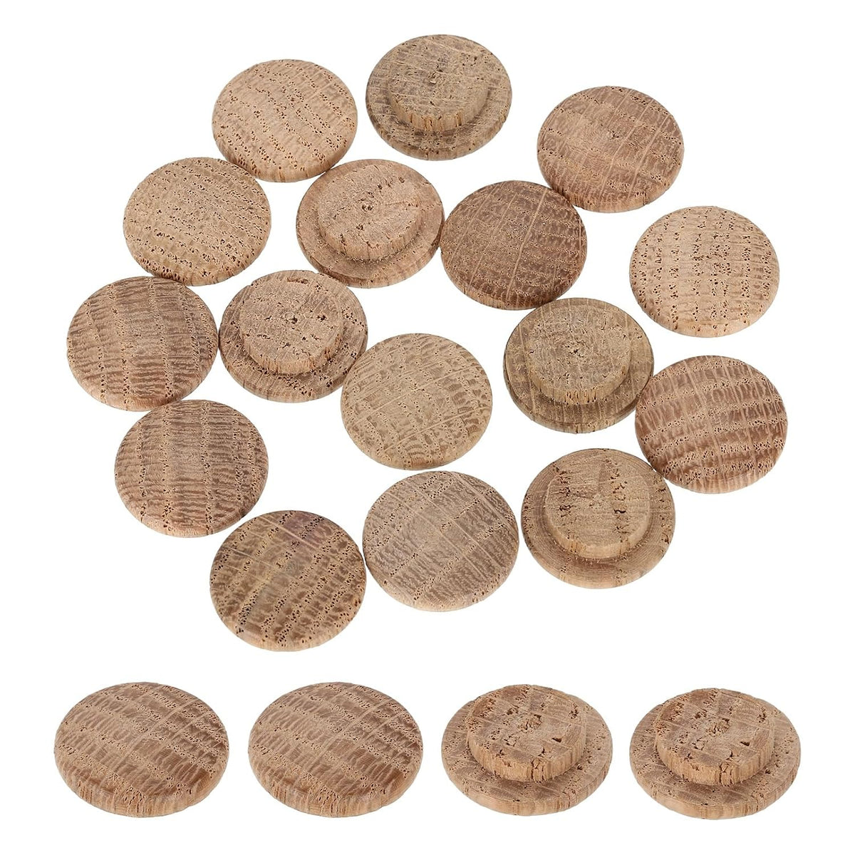 40Pcs Wood Button Plugs, 12mm / 0.47" Hardwood Screw Hole Plug Mushroom Wooden Caps Buttons Oak Wood Plug for Furniture Woodworking Craft Decor (18mm x 12mm)