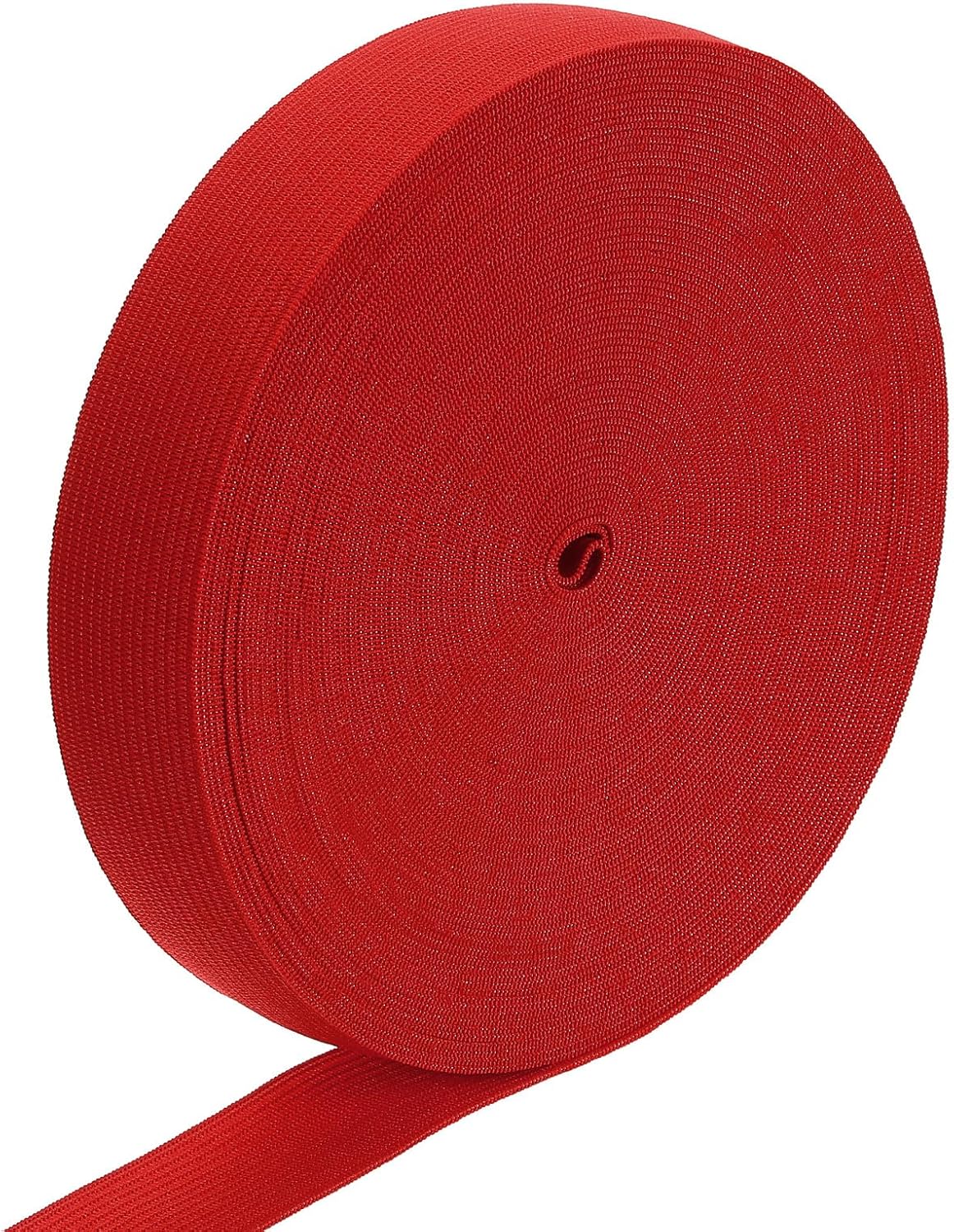 LinkMejor Elastic Band, 1" x 15 Yard Stretch Knit Elastic Bands Fabric Elastic Band for Sewing, Wigs, Waistband, Pants, Craft DIY (Red)